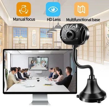 Webcam HD USB2.0 Desktop PC Camera Web Camera for Computer with Microphone 4 LED lights For Video Conference 429#2
Webcam HD USB2.0 Desktop PC Camera Web Camera for Computer with Microphone 4 LED lights For Video Conference 429#2