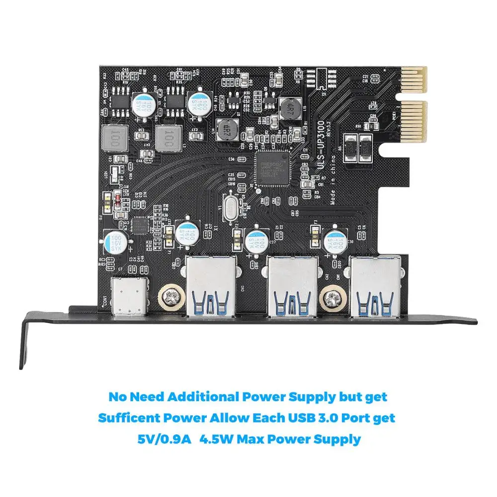 PCI-E to USB 3.0 card Type C (1), Type A (3 ) without additional power supply PCI Express Expansion Card for Windows Mac Pro
PCI-E to USB 3.0 card Type C (1), Type A (3 ) without additional power supply PCI Express Expansion Card for Windows Mac Pro