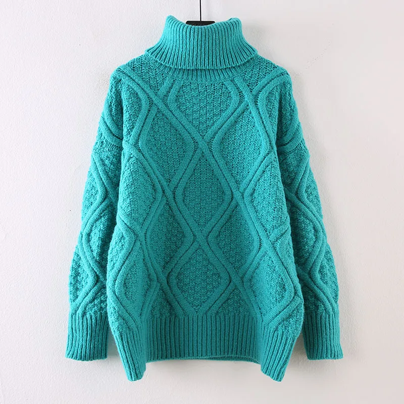 Linen Pattern Loose Sweater Women's Turtleneck Pullover Autumn and Winter Thick Knit Low Waist Jersey Warm Top Sweater
Linen Pattern Loose Sweater Women's Turtleneck Pullover Autumn and Winter Thick Knit Low Waist Jersey Warm Top Sweater