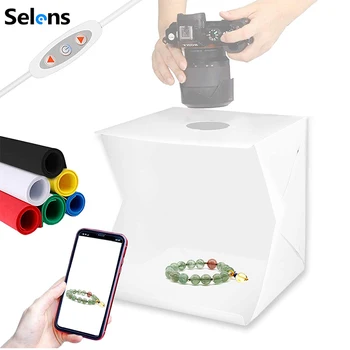 

Photo Studio Light Box Portable Softbox Lightbox Tent With 6 Colors Backdrops For Studio Photography Box LED Light 24*23*22CM