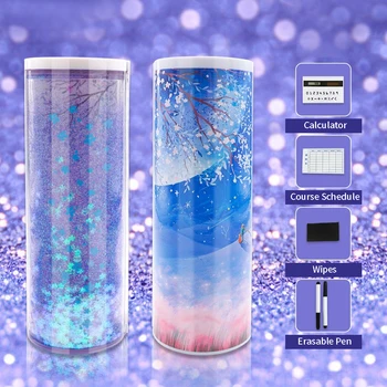 Course Schedule ABS Mirror Pencil Case Set Solar Calculator Cylindrical Box Quicksand Translucent Pen Holder Multifunctional
Course Schedule ABS Mirror Pencil Case Set Solar Calculator Cylindrical Box Quicksand Translucent Pen Holder Multifunctional