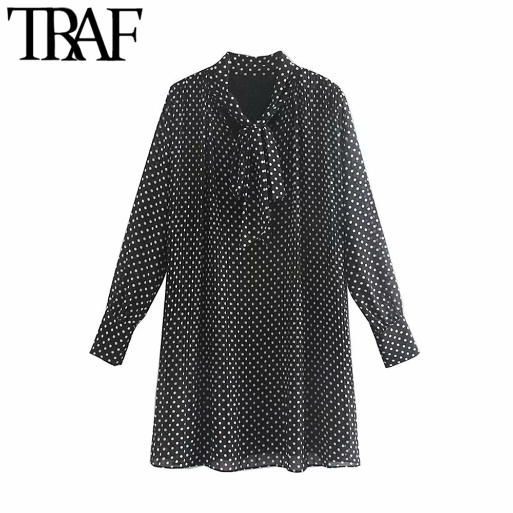 TRAF Women Stylish Office Lady Polka Dot Print Mini Dress Fashion Bow Tie Collar Long Sleeve Elegant Dresses Vestidos Mujer
TRAF Women Stylish Office Lady Polka Dot Print Mini Dress Fashion Bow Tie Collar Long Sleeve Elegant Dresses Vestidos Mujer