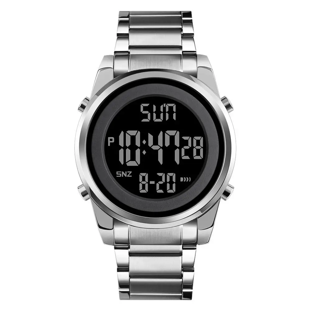 SKMEI LED Digital Men's Watch Stainless Steel Bracelet Simple Silver Alarm Clock 12/24 Hour Male Wristwatch reloj hombre 1611
SKMEI LED Digital Men's Watch Stainless Steel Bracelet Simple Silver Alarm Clock 12/24 Hour Male Wristwatch reloj hombre 1611