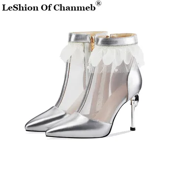 2020 Stiletto 9CM High Heel Crystal Booties Spring Pointy Toe Female Ankle Boots Silver Black Mesh Lace Wedding Party Shoes New
2020 Stiletto 9CM High Heel Crystal Booties Spring Pointy Toe Female Ankle Boots Silver Black Mesh Lace Wedding Party Shoes New