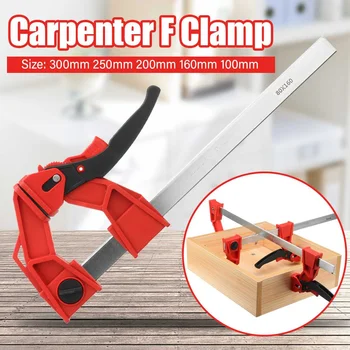 80mm Heavy Duty F Clamp Quick Ratchet Release Speed Squeeze Adjustable Parallel Clamp Wood Working Carpentry Gadgets Hand Tools
80mm Heavy Duty F Clamp Quick Ratchet Release Speed Squeeze Adjustable Parallel Clamp Wood Working Carpentry Gadgets Hand Tools