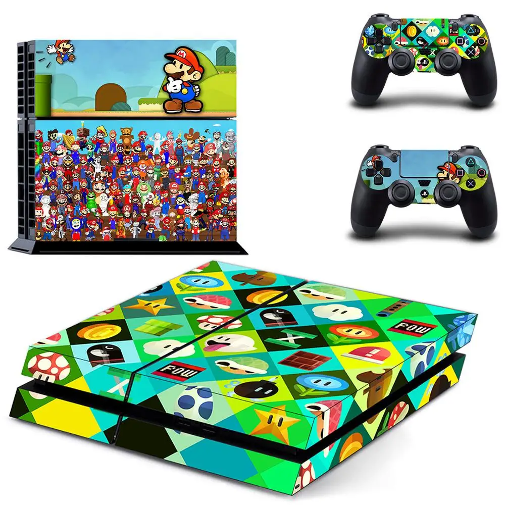 Наклейки для PS4 Marios виниловые наклейки консоли Playstation 4 + 2 шт. наклеек