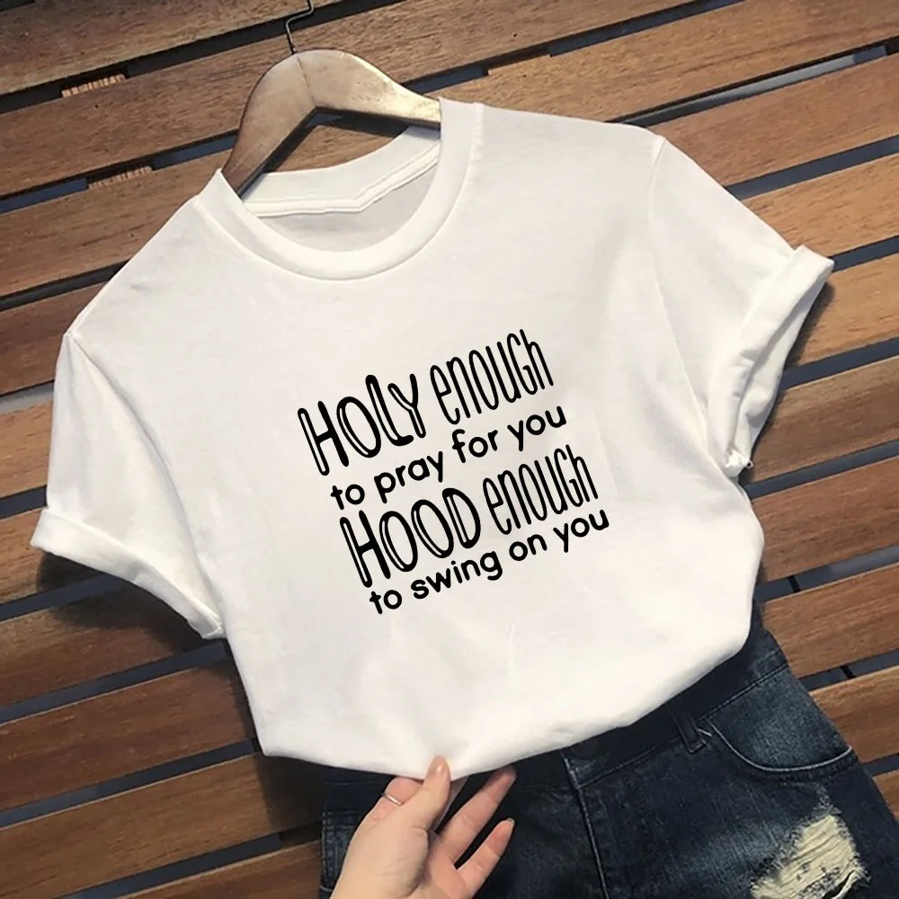 2QIMU Holy Enough To Pray For You Hood Enough To Swing On You T-shirt Slogan Christian Tshirt Women Streetwear Hipster Tee Top
2QIMU Holy Enough To Pray For You Hood Enough To Swing On You T-shirt Slogan Christian Tshirt Women Streetwear Hipster Tee Top