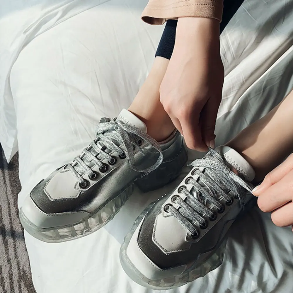 New Women‘s Genuine Leather Clunky Snearker Casual Shoes Fashion Increase Platform Lace-Up Women Shoes jelly Footwears
New Women‘s Genuine Leather Clunky Snearker Casual Shoes Fashion Increase Platform Lace-Up Women Shoes jelly Footwears