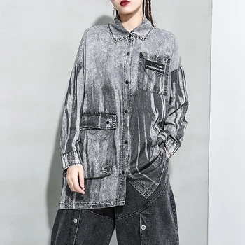 SeeBeautiful New Fashion 2020 Spring Summer Contrast Color Lapel Long Sleeve Single Breasted Loose Blouse Shirt Women W096
SeeBeautiful New Fashion 2020 Spring Summer Contrast Color Lapel Long Sleeve Single Breasted Loose Blouse Shirt Women W096
