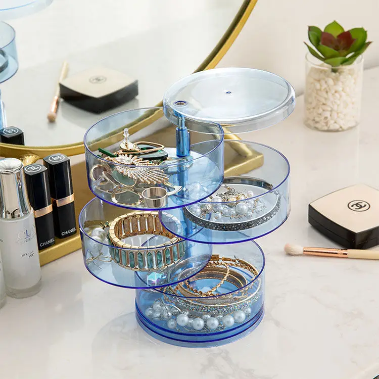 Jewelry Storage Box New Design 4-Layer Rotatable Jewelry Accessory Storage Tray Transparent Desk Storage Box Organizer
Jewelry Storage Box New Design 4-Layer Rotatable Jewelry Accessory Storage Tray Transparent Desk Storage Box Organizer