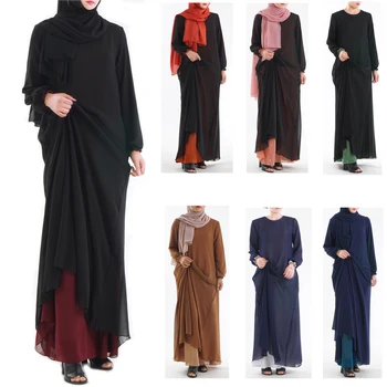 Luxury Silk Abaya Both Sides Fake 2PCS Muslim Maxi Dress Cardigan Long Robe Gowns Jubah Kimono Ramadan Islamic Worship Service
Luxury Silk Abaya Both Sides Fake 2PCS Muslim Maxi Dress Cardigan Long Robe Gowns Jubah Kimono Ramadan Islamic Worship Service