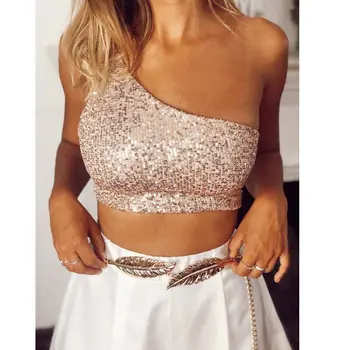 Women Sexy Diamond Sequins Sparkle Glitter Sleeveless One shoulder Tank Vest Crop Top Camis Evening Party Clubwear
Women Sexy Diamond Sequins Sparkle Glitter Sleeveless One shoulder Tank Vest Crop Top Camis Evening Party Clubwear