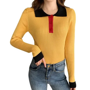 Women Autumn Winter Solid Color Slim Long-Sleeved Lapel Button Slim Bottom Knit Sweater New 3 Colors
Women Autumn Winter Solid Color Slim Long-Sleeved Lapel Button Slim Bottom Knit Sweater New 3 Colors