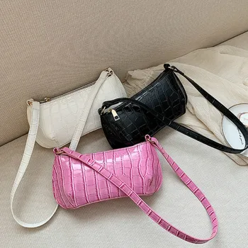 2020 New Crossbody Bag Fashion Bag Patent Leather Baguette Shape Handbag PU Bags Crocodile Pattern Shoulder Bags Women Hand Bag
2020 New Crossbody Bag Fashion Bag Patent Leather Baguette Shape Handbag PU Bags Crocodile Pattern Shoulder Bags Women Hand Bag