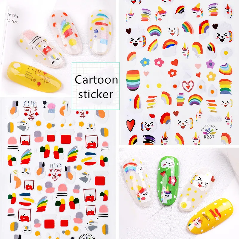 Nail Stickers 3D Children's Decals Rainbow Cartoon Net Red With Ins Applique Nails Animation New Stickers
Nail Stickers 3D Children's Decals Rainbow Cartoon Net Red With Ins Applique Nails Animation New Stickers