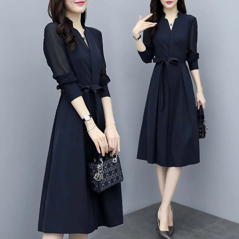 2019 New Style WOMEN'S Dress Spring Clothing Dress V-neck Waist Hugging Slimming Base Skirt French Long Sleeve Elegant Chiffon S
2019 New Style WOMEN'S Dress Spring Clothing Dress V-neck Waist Hugging Slimming Base Skirt French Long Sleeve Elegant Chiffon S