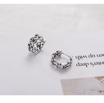 GU-166 925 Sterling Silver Earring Women's Men Earrings Vintage Distressed Chain Earrings Party Gift To Friends 
GU-166 925 Sterling Silver Earring Women's Men Earrings Vintage Distressed Chain Earrings Party Gift To Friends