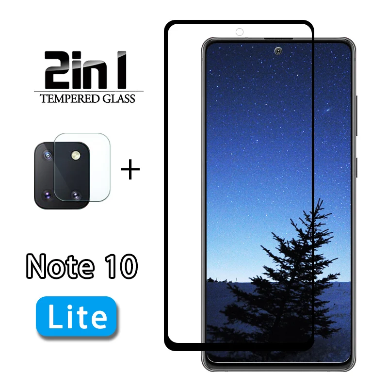 2 в 1 защитное стекло note 10 litet для samsung galaxy note10 lite закаленное note10lite чехол sgn Защитная