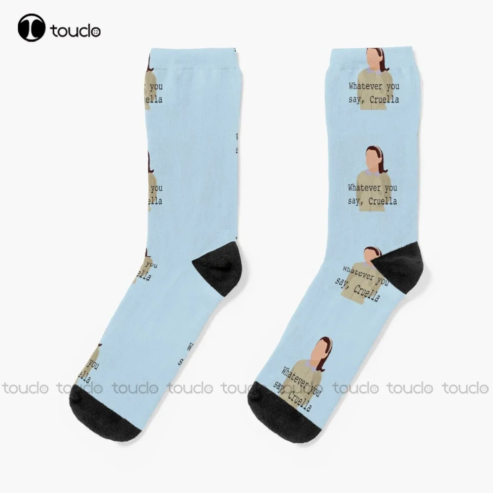 

The Parent Trap Quote Whatever You Say Cruella Socks Cotton Socks For Women Christmas Gift Custom Unisex Adult Teen Youth Socks