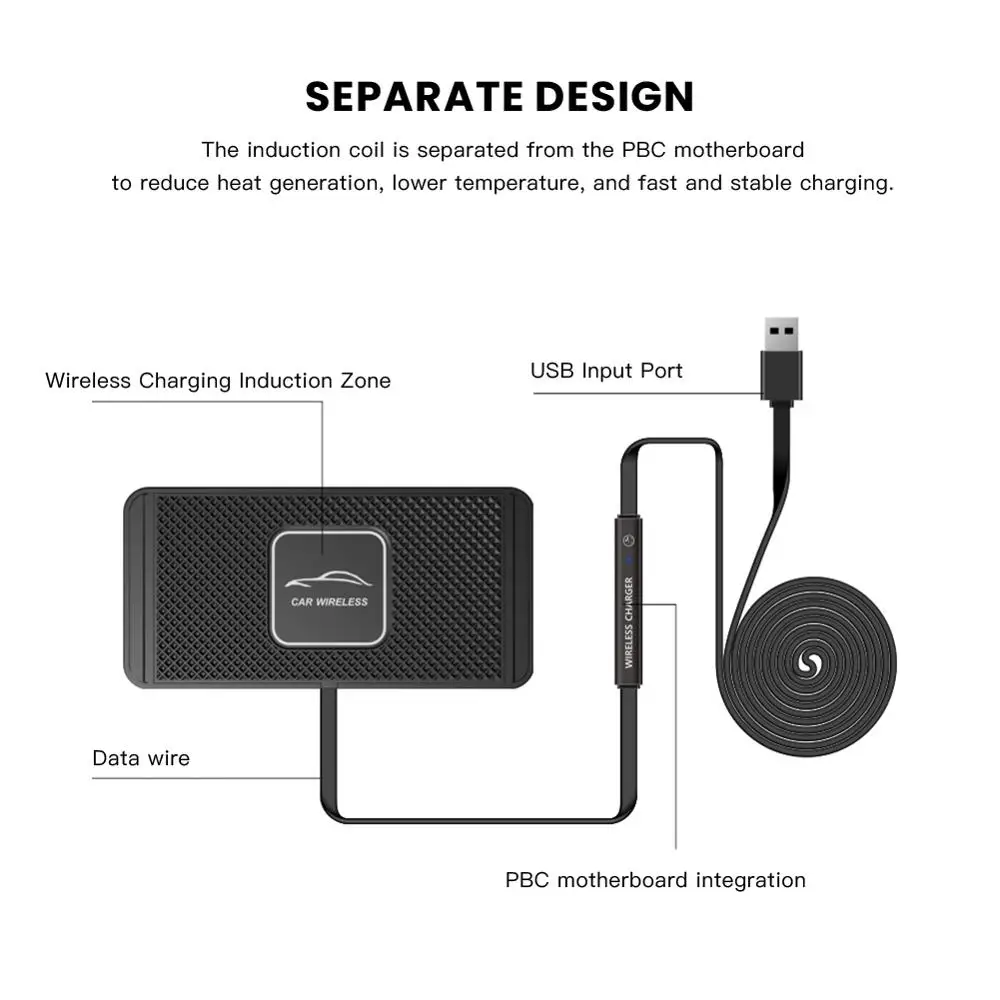 C1 Universal QI Fast Wireless Car Charger Phone Fast Charging Pad Mat Anti-skid adapter For Android Ios
C1 Universal QI Fast Wireless Car Charger Phone Fast Charging Pad Mat Anti-skid adapter For Android Ios