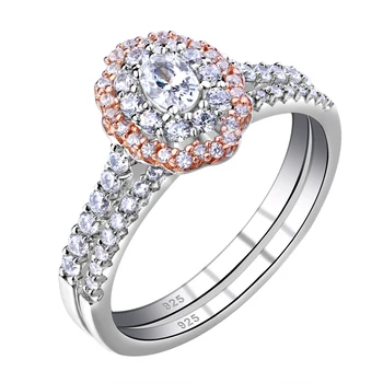 Newshe Womens Wedding Ring Sets Oval Cut Cubic Zirconia Rose Gold Sterling Silver Engegement Rings Jewelry
Newshe Womens Wedding Ring Sets Oval Cut Cubic Zirconia Rose Gold Sterling Silver Engegement Rings Jewelry