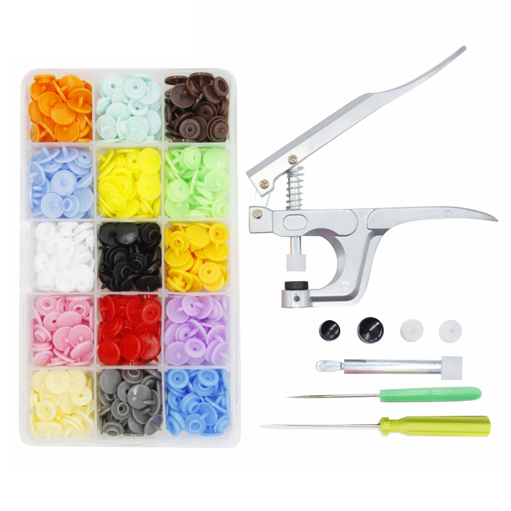 1Set Metal Press Pliers Tools Used for T3 T5 T8 Kam Button Fastener Snap Pliers T5 Plastic Resin Press Stud Cloth Diaper 2