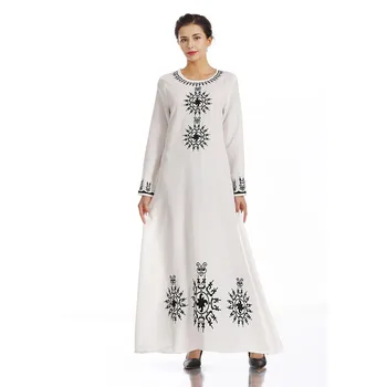 Muslim Dress Islamic Clothing Vestido Musulman Women Muslim Embroidered Print Round Neck Long Sleeve Arab Long Dress Hijab 
Muslim Dress Islamic Clothing Vestido Musulman Women Muslim Embroidered Print Round Neck Long Sleeve Arab Long Dress Hijab