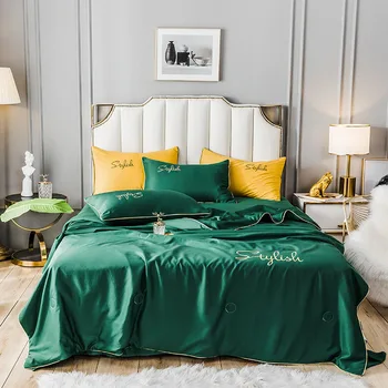 Summer Luxury Embroidery Silk Blanket Quilt Washable soft Air Conditioning Comforter Double King Bedspread Bed Cover Bedding 
Summer Luxury Embroidery Silk Blanket Quilt Washable soft Air Conditioning Comforter Double King Bedspread Bed Cover Bedding