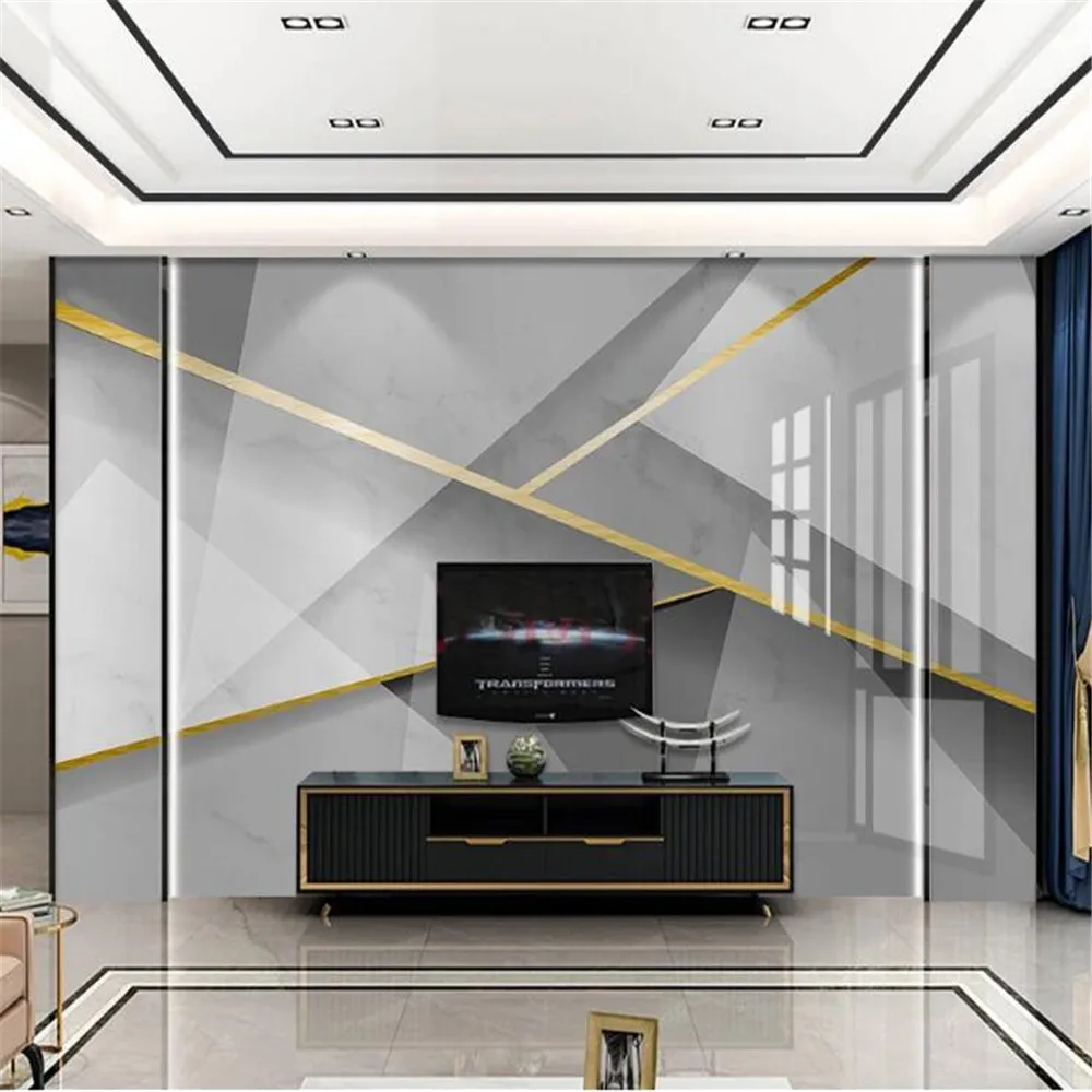 Milofi custom large wall paper modern light luxury atmosphere abstract geometric marble pattern TV background wall painting
Milofi custom large wall paper modern light luxury atmosphere abstract geometric marble pattern TV background wall painting