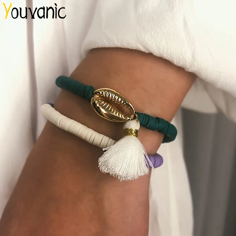 Youvanic Boho Handmade Soft Pottery Ethnic Charm Bracelet Women Tassel Bracelet Gold Shell Bracelets Wedding Beach Jewelry 0422
Youvanic Boho Handmade Soft Pottery Ethnic Charm Bracelet Women Tassel Bracelet Gold Shell Bracelets Wedding Beach Jewelry 0422