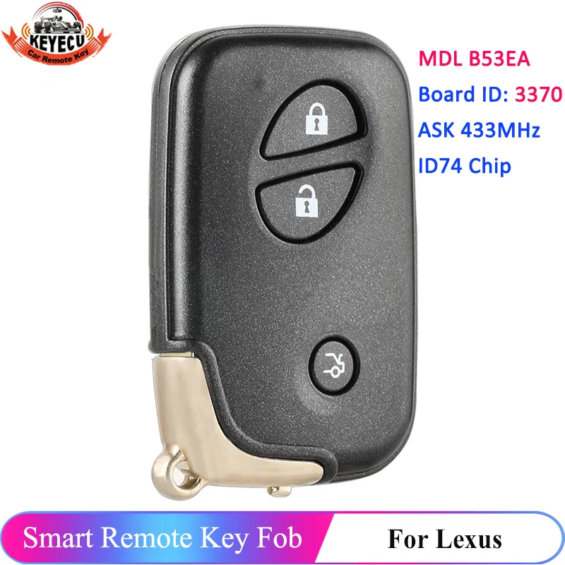 

KEYECU 3 Button PCB 3370 433MHz ID74 Chip Remote Key for Lexus ES350 IS250 IS350 GS300 GS350 GS430 GS450H GS460 LS460 LS460