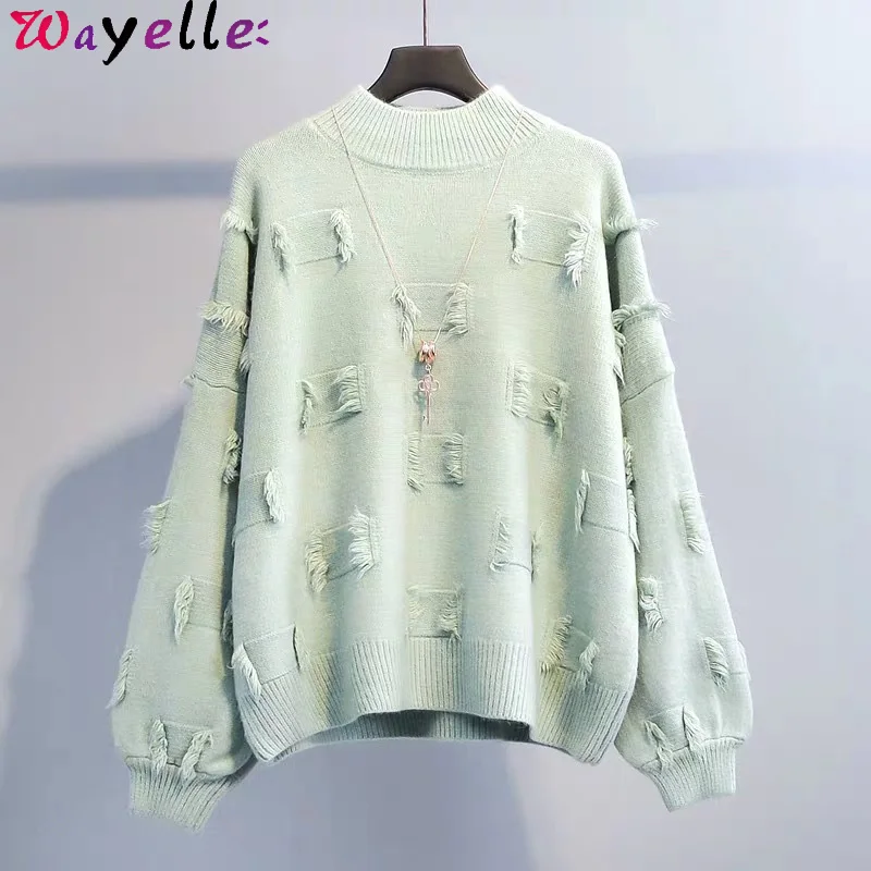 Vintage Stylish Loose Knitted Sweater Women 2019 Fashion Semi Turtleneck Long Sleeve Sweet Pullovers Sweater Women Chic Tops
Vintage Stylish Loose Knitted Sweater Women 2019 Fashion Semi Turtleneck Long Sleeve Sweet Pullovers Sweater Women Chic Tops