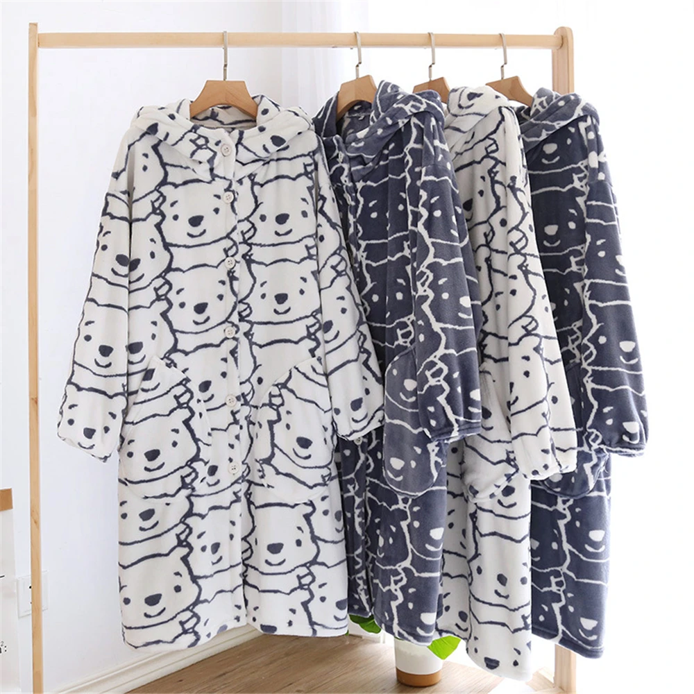 New Winter Thick Couple Coral Velvet Robe Men Women Pajamas Warm Bathrobe Cartoon Nightgown Dressing Gowns Sleepwear With Hooded
New Winter Thick Couple Coral Velvet Robe Men Women Pajamas Warm Bathrobe Cartoon Nightgown Dressing Gowns Sleepwear With Hooded