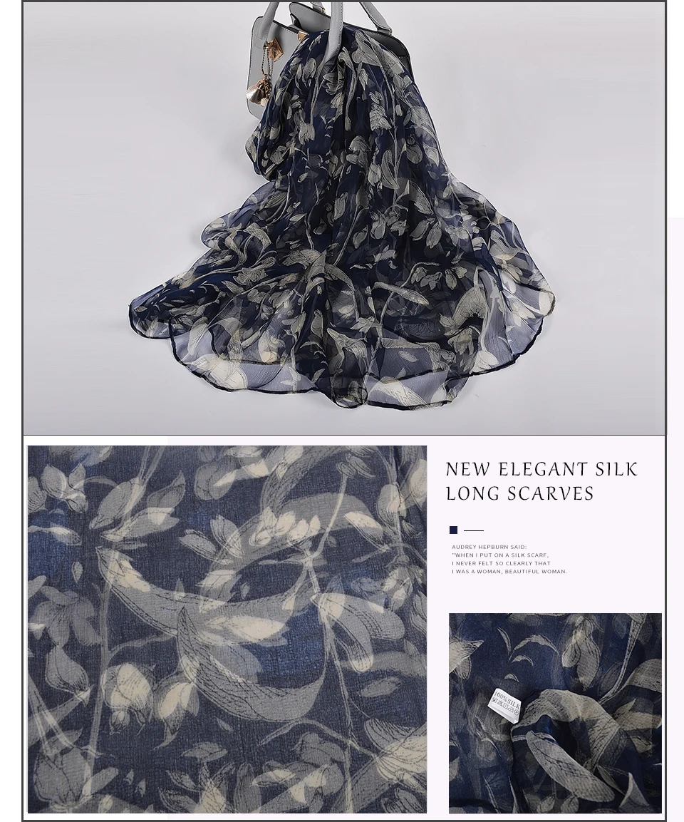 Waliicorners Gold Silk Scarf Hijabs Women Fashion Brand Summer Beach Cover-ups Ladies Navy Blue Neck Scarves 100% Silk Long Scarves 16 H5b5bb63f1cbc48319dc4c0142bbe7f0ci