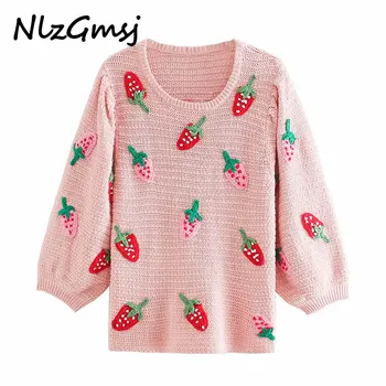 Nlzgmsj Za women fruit embroidery pattern thin sweater vintage ladies crop knitted jumper tops
Nlzgmsj Za women fruit embroidery pattern thin sweater vintage ladies crop knitted jumper tops