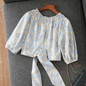 2020 Designer Summer Women Cotton T-shirt Short Sleeve Floral Print Button Lady High-end elegant T-shirt
2020 Designer Summer Women Cotton T-shirt Short Sleeve Floral Print Button Lady High-end elegant T-shirt