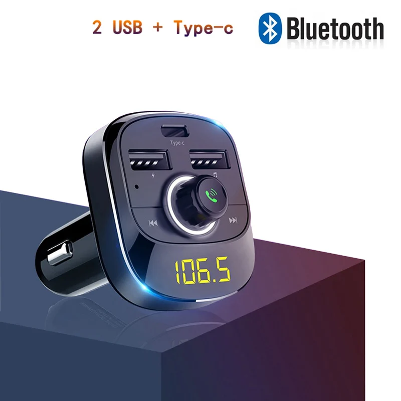 5V 3.1A Dual USB Type-c Car Charger FM Transmitter Car Bluetooth Kit Handsfree Set MP3 Music Player Support TF Card U Disk Play
5V 3.1A Dual USB Type-c Car Charger FM Transmitter Car Bluetooth Kit Handsfree Set MP3 Music Player Support TF Card U Disk Play