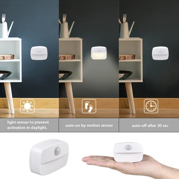 Smart Home Night Lamp LED Infrared Induction Staircase Light Wardrobe Cabinet PIR Night Light Drawer Bookcase Corridor Light