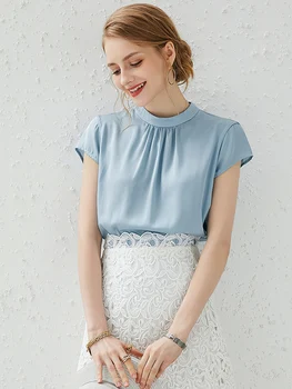 Shirt Top Women's Short-Sleeved Mulberry Silk 2020 Summer New Fashion Design Sense Non-Mainstream Stand Collar Dropshipping
Shirt Top Women's Short-Sleeved Mulberry Silk 2020 Summer New Fashion Design Sense Non-Mainstream Stand Collar Dropshipping