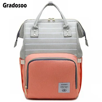 Gradosoo Panelled Mummy Backpack Stripe Diaper Bags Multifunctional Nursing Bags Fashion Travel Bags Mummy Nappy Backpack LBF546
Gradosoo Panelled Mummy Backpack Stripe Diaper Bags Multifunctional Nursing Bags Fashion Travel Bags Mummy Nappy Backpack LBF546