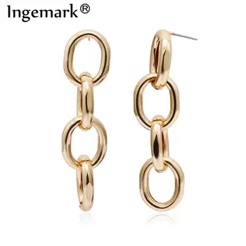 Ingemark Bohemian Twisted Chain Pendant Drop Earrings Fashion Statement Earrings 2020 Punk Geometric Link Dangle Earring Jewelry