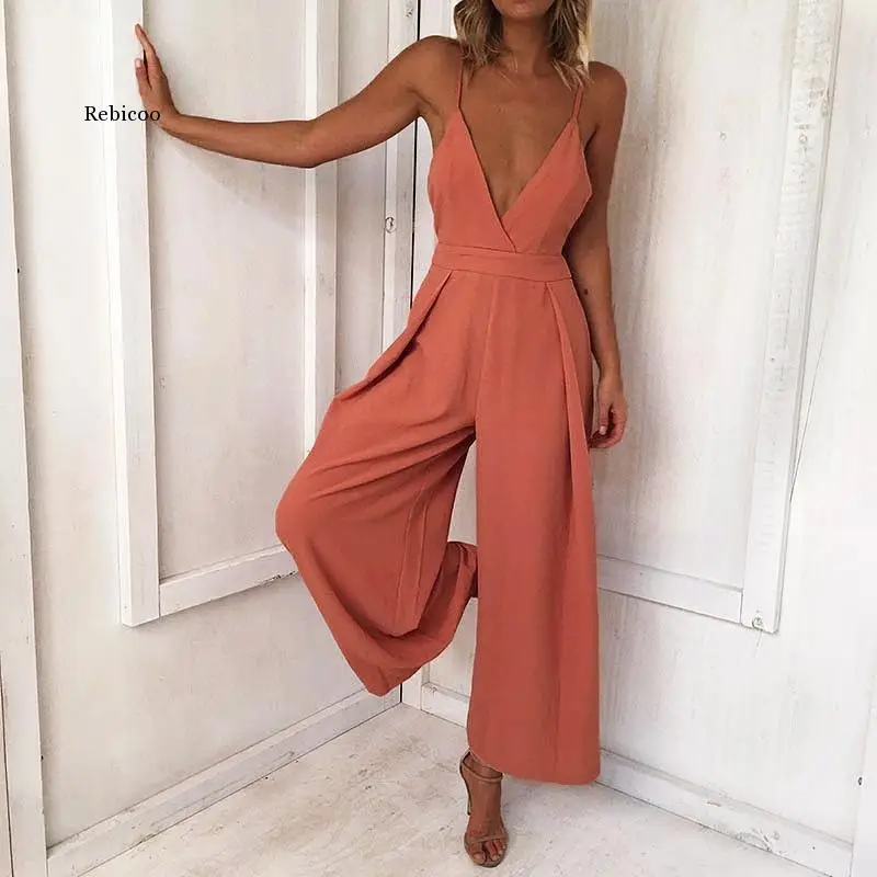 Spring and Summer Fashion Straps Sexy V-Neck Open Back Bow Loose One-Piece Trousers Sexy Backless Jumpsuit Cotton Linen Casual
Spring and Summer Fashion Straps Sexy V-Neck Open Back Bow Loose One-Piece Trousers Sexy Backless Jumpsuit Cotton Linen Casual