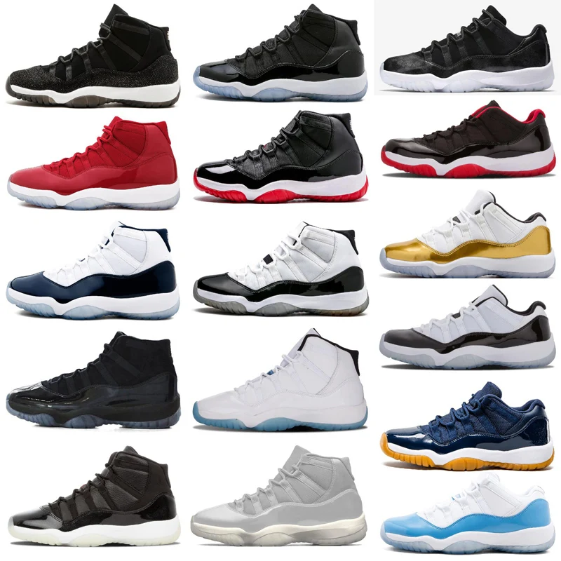 

Cap and Gown 11 XI 11s PRM heiress black Stingray Gym Red Chicago Midnight Navy Space Jams men's casual shoes sneakers