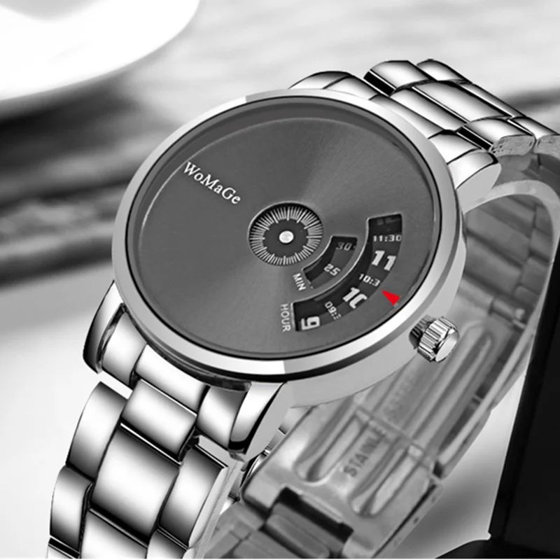 Часы наручные WoMaGe мужские с поворотным циферблатом модные роскошные полностью