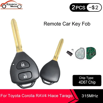 KEYECU Remote Car Key Fob 2 Button 315MHz 4D67 Chip for Toyota 2007 2008 2009 2010 Corolla RAV4 Hiace4 Hiace Car Key
KEYECU Remote Car Key Fob 2 Button 315MHz 4D67 Chip for Toyota 2007 2008 2009 2010 Corolla RAV4 Hiace4 Hiace Car Key