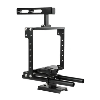HDRIG Universal Camera Cage Rig With Double Rod Setup Top Handle 15mm Rod NATO Rail Quick Release Baseplate for Camera
HDRIG Universal Camera Cage Rig With Double Rod Setup Top Handle 15mm Rod NATO Rail Quick Release Baseplate for Camera
