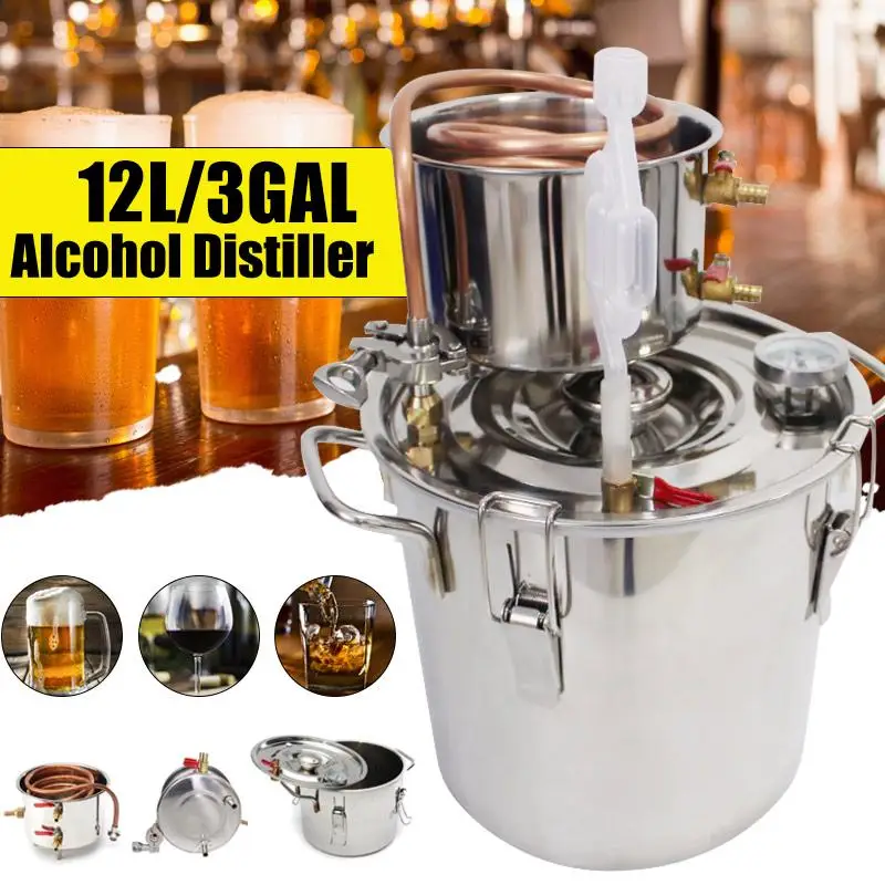 12L DIY Home Distiller Moonshine Alcohol Stainless Copper Water Wine Essential Oil Brewing Kit
12L DIY Home Distiller Moonshine Alcohol Stainless Copper Water Wine Essential Oil Brewing Kit