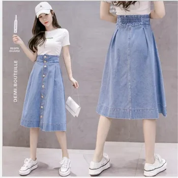 High Waist Women Denim Skirt Spring Summer Jeans Skirts Female Button 2020 New Fashion Cowboy Skirt Feminina A-Line H337
High Waist Women Denim Skirt Spring Summer Jeans Skirts Female Button 2020 New Fashion Cowboy Skirt Feminina A-Line H337