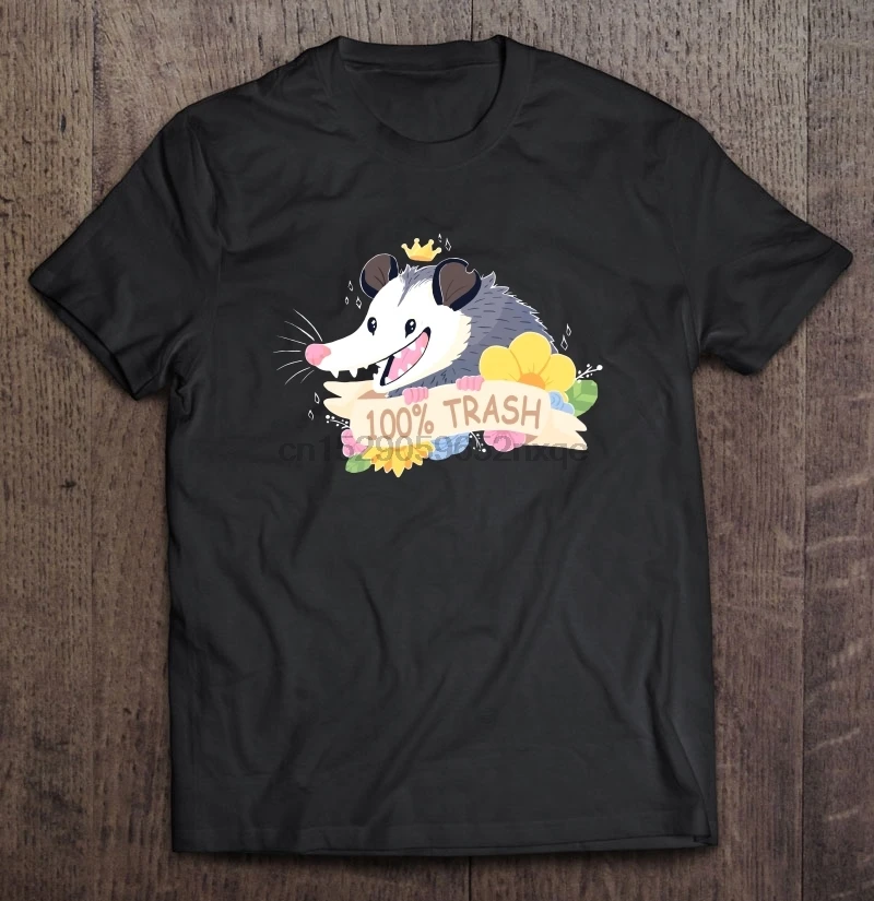 Фото Men Funny T Shirt Fashion tshirt 100% Trash Possum Version Women t-shirt | Мужская одежда