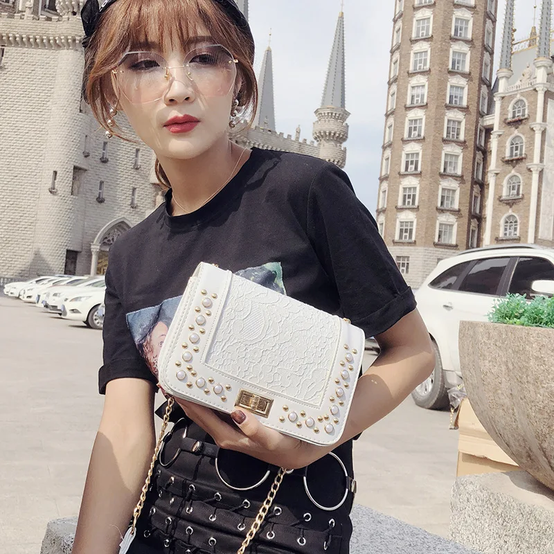 Bags Graceful 2019 New Style Summer Lace Chain Small Bag Shoulder Cross-body Square Sling Bag WOMEN'S Bag Fashion
Bags Graceful 2019 New Style Summer Lace Chain Small Bag Shoulder Cross-body Square Sling Bag WOMEN'S Bag Fashion